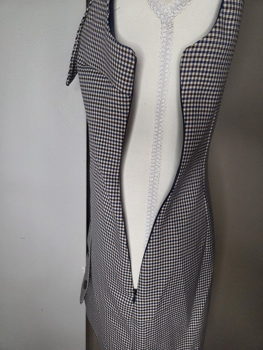 Zara NWT Houndstooth Blazer Mini Dress Size M Tailored Button Front - Picture 4 of 11